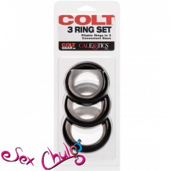 ANELLI COLT 3 RING SET NERI CALEXOTICS