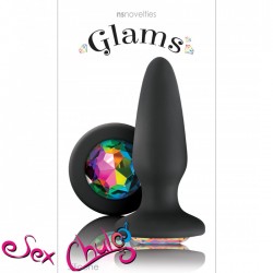 Plug Anale Glams Gem Nero Arcobaleno