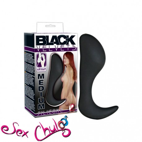 Black Velvet Silicone Butt Plug Medium