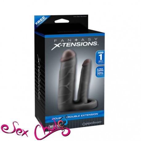 ESTENSIONE PENE FX DOUBLE TROUBLE EXTENSION BLACK