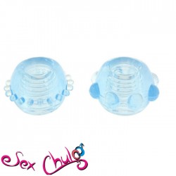 Anelli per pene POWER STRETCHY RINGS BLUE 2PCS''