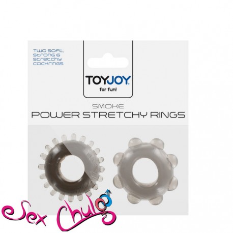 Anelli per pene POWER STRETCHY RINGS SMOKE 2PCS''